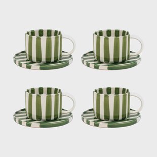 Olsson & Jensen Monica kop met schotel 4-pack - Groen Monica kop met schotel 4-pack - Groen