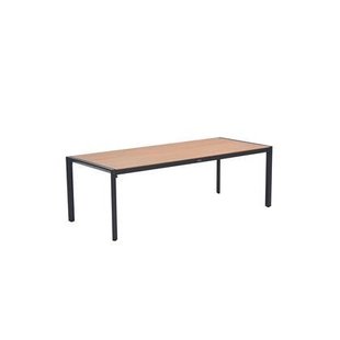 Felini tafel- 220x93 cm - carbon black - light teaklook
