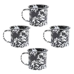 Crow Canyon Home Splatter Mokken Set van 4, Zwart