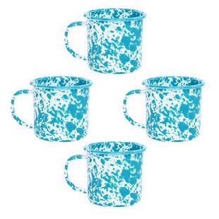 Crow Canyon Home Splatter Mokken Set van 4, Turquoise