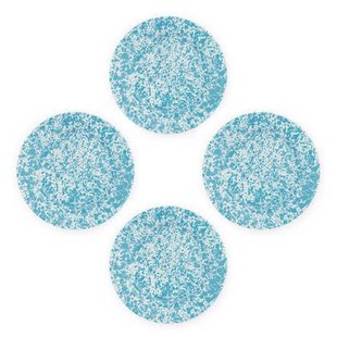 Crow Canyon Home Splatter Dinerborden Set van 4 Turquoise