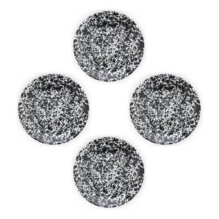 Crow Canyon Home Splatter Dinerborden Set van 4 Zwart