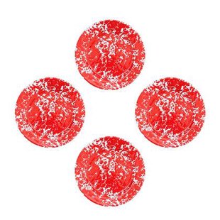 Crow Canyon Home Splatter Saladeborden Set van 4 Rood