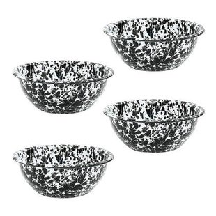 Crow Canyon Home Splatter Kommen Set van 4 Zwart