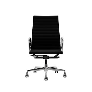 Vitra Aluminium Chair EA 119 - Wieltjes voor tapijt - Hopsak - zwart - verchroomd