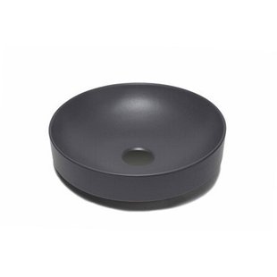 GO by Van Marcke waskom - 40x40x9cm - opbouw - rond - porselein mat zwart