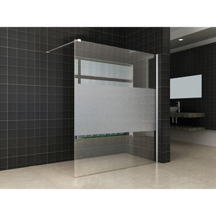 Wiesbaden Comfort inloopdouche 1600 x 2000 x 8 mm nano helder glas met melkglas middenband/chroom 20.3954