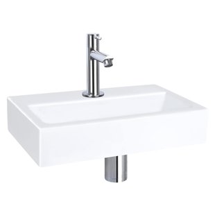 QeramiQ Fuente fonteinset - 38x24cm - 1 kraangat - keramiek - fonteinkraan chroom - glans wit SW696234/SW696209/SW696219/SW21912
