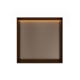 Hotbath &MORE Inbouwbox of inbouwnis - 30x30x10 - frameless + LED - Tuscan bronze BOX030FLTB