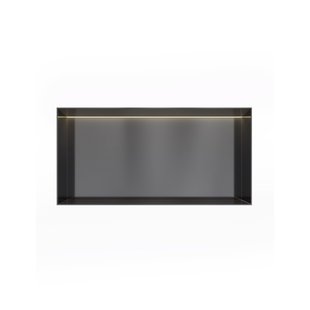 Hotbath &MORE Inbouwbox of inbouwnis - 30x60x10 - frameless + LED - Geborsteld zwart PVD BOX060FLMBP