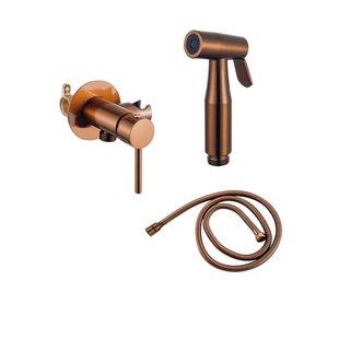 Fortifura Calvi Mengkraan Bidetset - handdouchehouder -100cm doucheslang - bidet handdouche - geborsteld koper SW1236933/SW1212627/SW970020