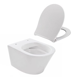 Wiesbaden Vesta junior spoelrandloos wandcloset 47cm met softclose en quickrelease zitting wit 32.3433