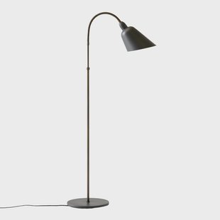 Bellevue AJ7 vloerlamp, steengrijs/gebruniteerd &Tradition - Woonkamer - Designer - Metaal - 1 lamp