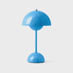 Flowerpot VP9 LED tafellamp, lichtblauw &Tradition - Woonkamer - Designer - Kunststof - Met lampenkap