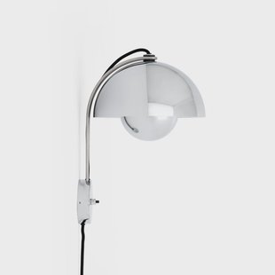 Flowerpot VP8 wandlamp, stekker, verchroomd &Tradition - Woonkamer - Designer - Metaal - 1 lamp