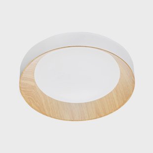 Luce Ambiente Design LED plafondlamp Arka, Ø 40 cm, wit/houtlook, metaal, CCT