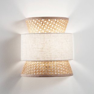 Luce Ambiente Design wandlamp Gazebo, naturel/beige, breedte 24 cm, rotan/stof