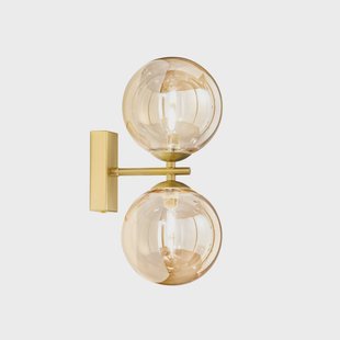 Luce Ambiente Design wandlamp HONEY, hoogte 23 cm, messing-/crèmekleurig, 2-lamps.