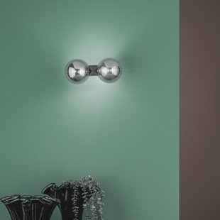 Luce Ambiente Design wandlamp HONEY, hoogte 23 cm, zwart/rookgrijs, 2-lamps.