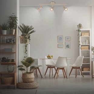 Briloner Plafondspot Tapp, beige, lengte 48 cm, 3-lamps, metaal GU10