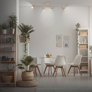 Briloner Plafondspot Tapp, beige, lengte 61 cm, 4-lamps, metaal GU10