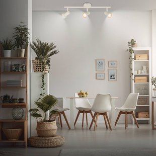 Briloner Plafondspot Tapp, wit, lengte 48 cm, 3-lamps, metaal, GU10