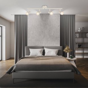 Briloner Plafondspot Tapp, wit, lengte 61 cm, 4-lamps, metaal, GU10