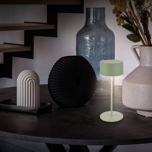 Briloner LED tafellamp Kira, groen, hoogte 19 cm, IP44, touchdim