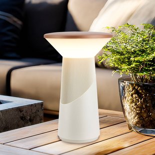 Briloner LED tafellamp Pilia, bruin/lichtgrijs, hoogte 24 cm, IP44