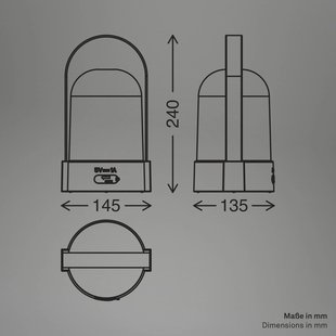 Briloner LED tafellamp ASA BIG, antraciet/bruin Hoogte 24 cm IP44