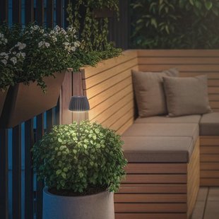 Briloner LED grondspies lamp RIFFLE MINI, antraciet Ø 9 cm, IP44