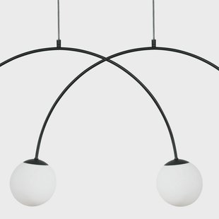 Domiluce Hanglamp Nova, glas/metaal, zwart/wit, 4-lamps