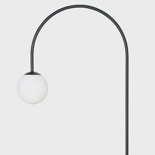 Domiluce Vloerlamp Nova, glas/metaal, zwart/wit, hoogte 155 cm