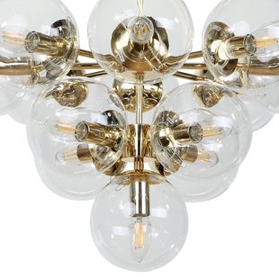 Domiluce Plafondlamp Zumba, glas/metaal, goud/helder, 13-lichts