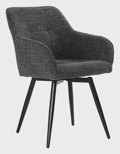 Artistiq Draaibare Eetkamerstoel 'Shontelle' Structuurstof, kleur Donkergrijs