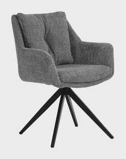 Artistiq Draaibare Eetkamerstoel 'Rocket' Bouclé, kleur Grijs