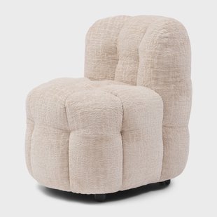 Rivièra Maison Eetkamerstoel 'Arosa' Op wielen, Chenille, kleur Naturel