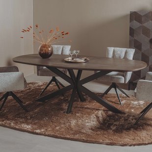 Tower Living Deens Ovale Eettafel 'San Marino' Eiken, 180 x 100cm