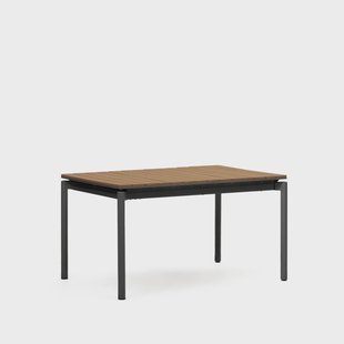 Kave Home Uitschuifbare Tuintafel 'Canyelles' 140/200 x 90cm, kleur Naturel/Zwart