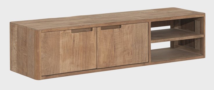 DTP Home Zwevend TV-meubel 'Bliss' Teakhout, 130cm