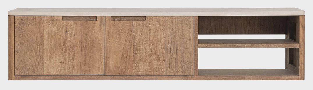 DTP Home Zwevend TV-meubel 'Bliss' Mortex Teakhout, 130cm