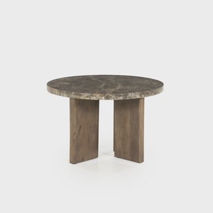 Eleonora Ronde Salontafel 'Lando' Marmer en mangohout, 60cm
