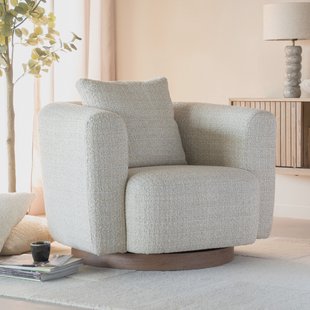 Eleonora Draaifauteuil 'Jordan' Grove Bouclé, kleur Beige