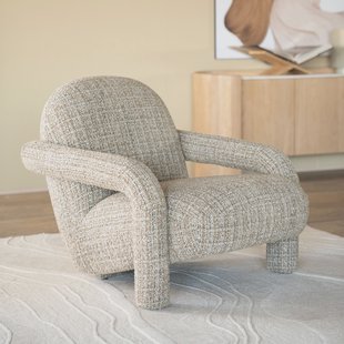 Eleonora Fauteuil 'Monica' Grove Bouclé, kleur Taupe