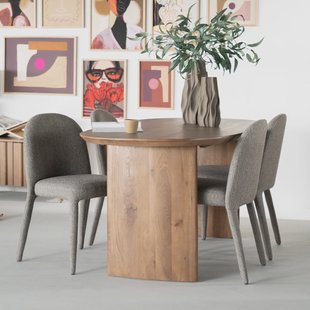 Eleonora Eettafel 'Dex' Eiken, 180 x 90cm, kleur Bruin