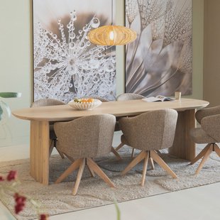 Eleonora Eettafel 'Dex' Eiken, 250 x 100cm, kleur Naturel