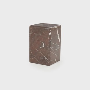 By-Boo Bijzettafel 'Dice' Marmer, 30 x 30cm, kleur Rood