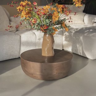 By-Boo Ronde Salontafel 'Karibu' Mangohout, 70cm