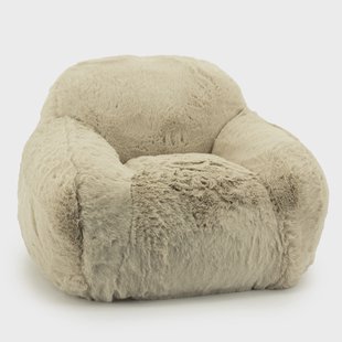 By-Boo Kinderfauteuil 'Hug' Fluffy, kleur Taupe
