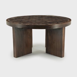 By-Boo Ronde Salontafel 'TiledUp' Keramiek en mangohout, 70cm